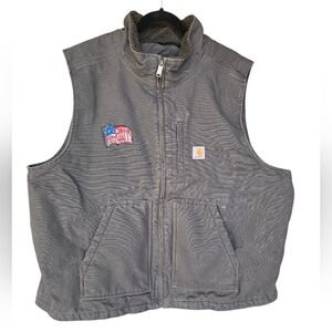 Carhartt Loose Fit Washed Duck Sherpa Lined Mock Neck Vest Sz XXL OV4277-M